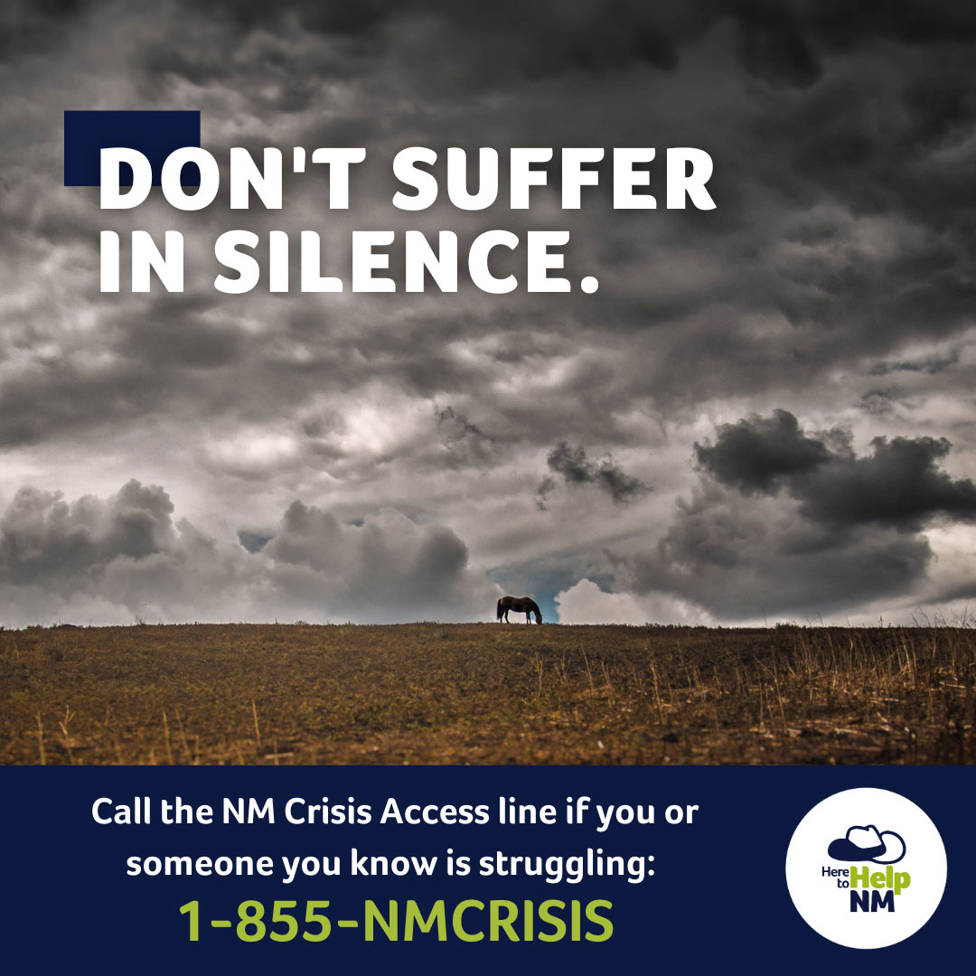 Here to Help graphic that states 'Don't suffer in silence'