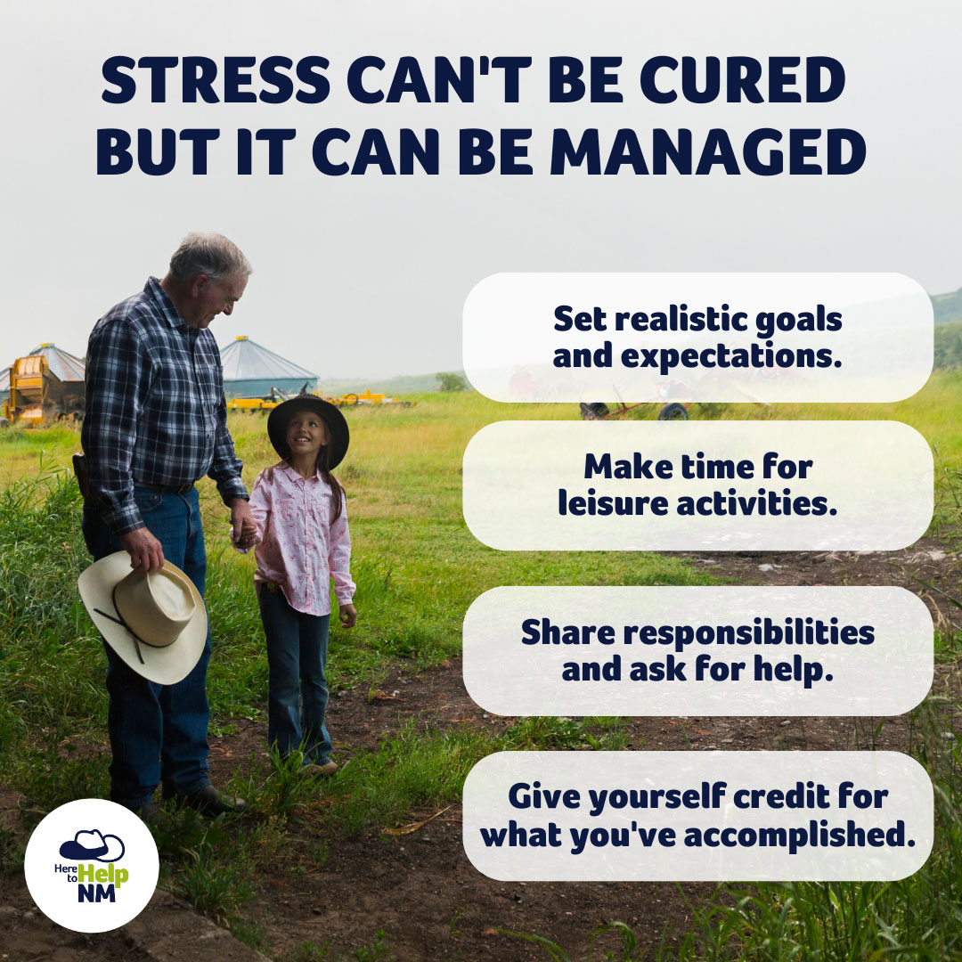 Here to Help graphic that states 'Stress can't be cured, but it can be managed.'