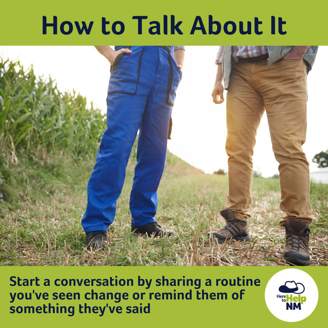 Here to Help graphic that states 'How to Talk about it: Start a conversation'