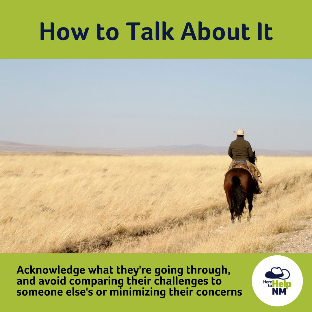 Here to Help graphic that states 'Acknowledge what they're going through'